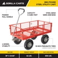 thumbnail image 2 of Gorilla Carts Steel Utility Cart with Removable Side Panels, 800 lb Capacity, Red, 2 of 10