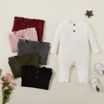 thumbnail image 1 of PatPat Baby's Cotton Knitted Style Solid Cardigan Long-sleeve Jumpsuit, 1 of 8