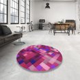 thumbnail image 4 of Ahgly Tapis Rectangulaire Lavable en Machine Intérieur Transitionnel Moyen Violet Rouge Rose, 2 Pieds x 4 Pieds, 4 of 7