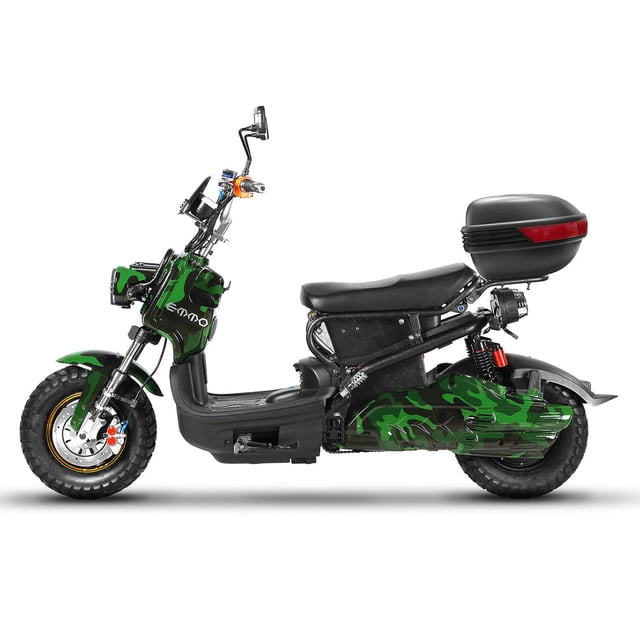 EMMO Monster eBike - Electric Moped Scooter - 84V - 75km Range - QS Motor - Camo - Removable Battery - Storage