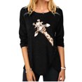thumbnail image 1 of T-shirt à Manches Longues Imprimé Irrégulier pour Femmes, 1 of 1