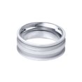 thumbnail image 2 of Bague Alliance pour Homme 8 mm Sculptée à la Main, Ajustement Confortable, Or Blanc 10 K, 2 of 2