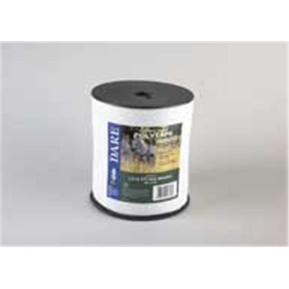 Electric Fence Tape, White Poly & 15-Wire Stainless Steel, 1-1/2 In. x 656 Ft. - 2576