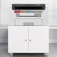 thumbnail image 1 of GloryStar Metal Printer Stand with Doors, Rolling Office Cabinet with File Storage and Adjustable Shelves, 1 of 8