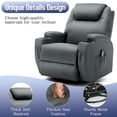 thumbnail image 3 of Korser   Swivel Rocker    Recliner  Chair with Massage Faux Leather for Living Room,Grey, 3 of 7