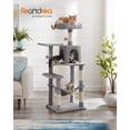 thumbnail image 2 of Feandrea Cat Tree, 56.3-Inch Cat Tower for Indoor Cats, Multi-Level Cat Condo with Scratching Posts, Perches, Hammock and Cave, Light Gray, 2 of 7