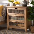 thumbnail image 2 of Bowery Hill MDF Wood Medium Oak Chest Rectangular Spindle Design 31.1"H Fully Assembled, 2 of 9