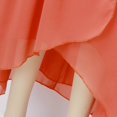 thumbnail image 3 of Plus Size Dresses Chiffon V Neck Long Sleeves Pleated A Line Midi Length Sundress Orange XXL, 3 of 4