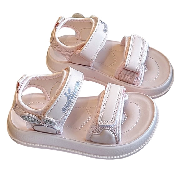 Splozh Chaussures Habillées pour Tout-Petits Sandales à la Mode pour Filles Semelle Souple Antidérapantes Mignon Cœur Légères Chaussures de Plage Rose,12-18 Mois