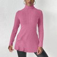 thumbnail image 4 of AherBiu Womens Sweater Tops Long Sleeve Turtleneck Ribble Knit Slim Pullover Tunic Sweaters Shirt Blouse, 4 of 5