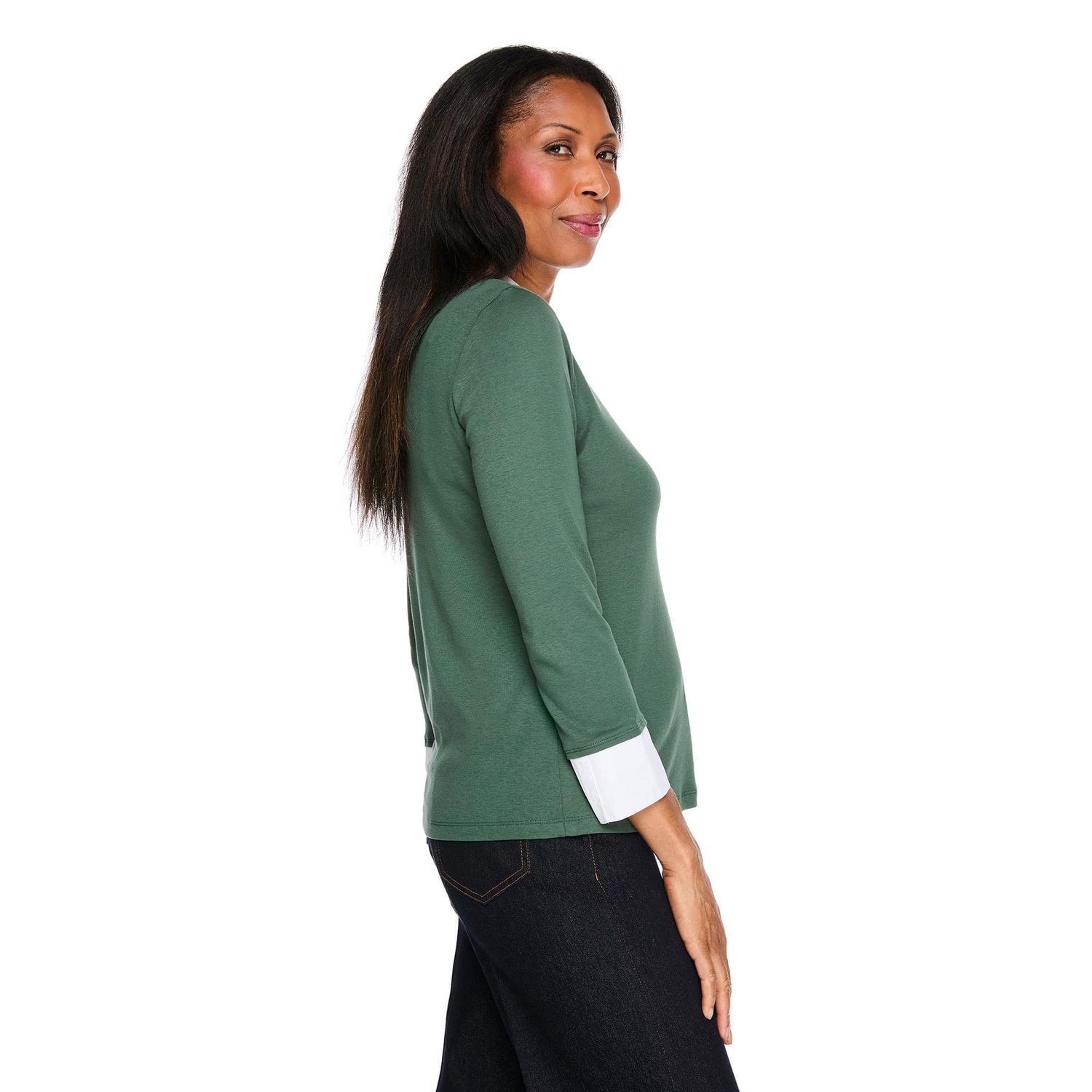 Karen Scott Women's Collared V-Neck Top