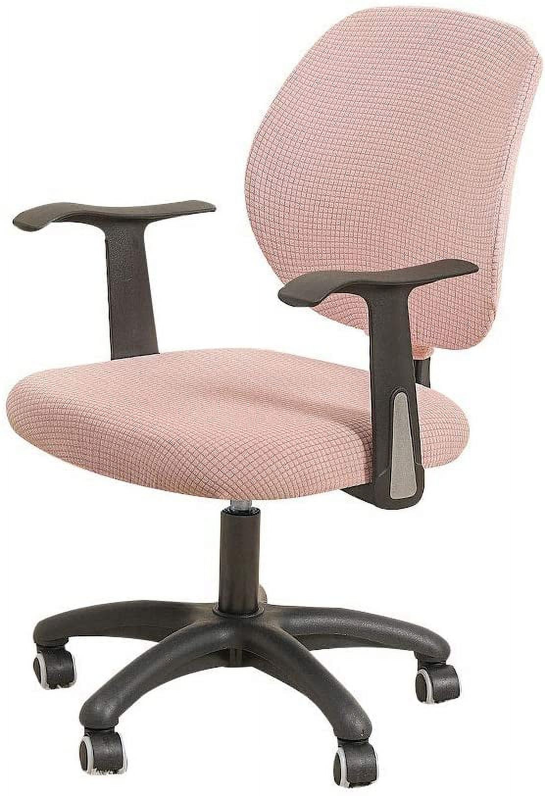 ORUYROP Housse de Chaise de Bureau Rose Résistante à l'Eau Extensible Jacquard Élastique Housses 2 Pcs pour Chaise d'Ordinateur de Bureau Housse Extensible