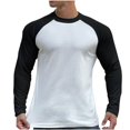 thumbnail image 2 of RXIRUCGD Pull Décontracté Mode pour Hommes Couleur Unie Manches Longues Col Rond Blouses, Blanc, Taille : m, 2 of 5