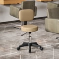 thumbnail image 2 of HOMCOM Tabouret Roulant Réglable, Tabouret de Dessin Pivotant en Cuir PU, Brun, 2 of 10