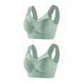 thumbnail image 1 of Yuyuzo 2 Pack Plus Size Womens Sport Bras Full Coverage Wireless Seamless Padded Lifting Push up Bras, 1 of 2