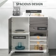 thumbnail image 4 of HOMCOM High Gloss Buffet Sideboard with Drawers Kitchen Storage Cabinet, 4 of 10