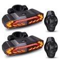 thumbnail image 1 of WSDCAM 2 Pack Bike Tail Light with Turn Signals and Brake Light Bike Horn Alarm with Remote,Smart Auto on/off Rechargeable Waterproof Rear Bike Light, 1 of 7