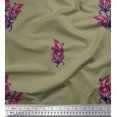thumbnail image 1 of Soimoi Poly Georgette Fabric Artistic Leaves Printed Fabric 1 Yard 52 Inch Wide, 1 of 5
