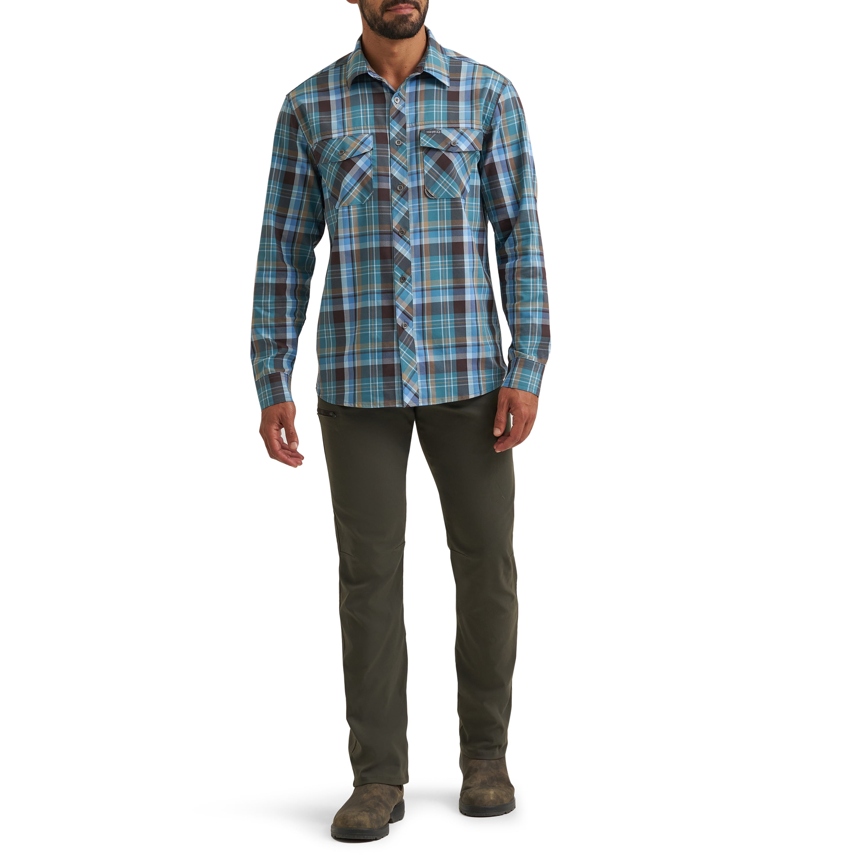 Wrangler® Men's Outdoor Top, Long Sleeve, Blue