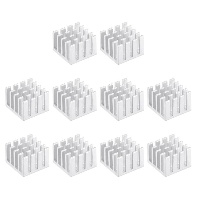 Unique Bargains Radiateurs Électroniques en Aluminium 14x14x10mm pour Puce MOS IC Ton Argent Lot de 10