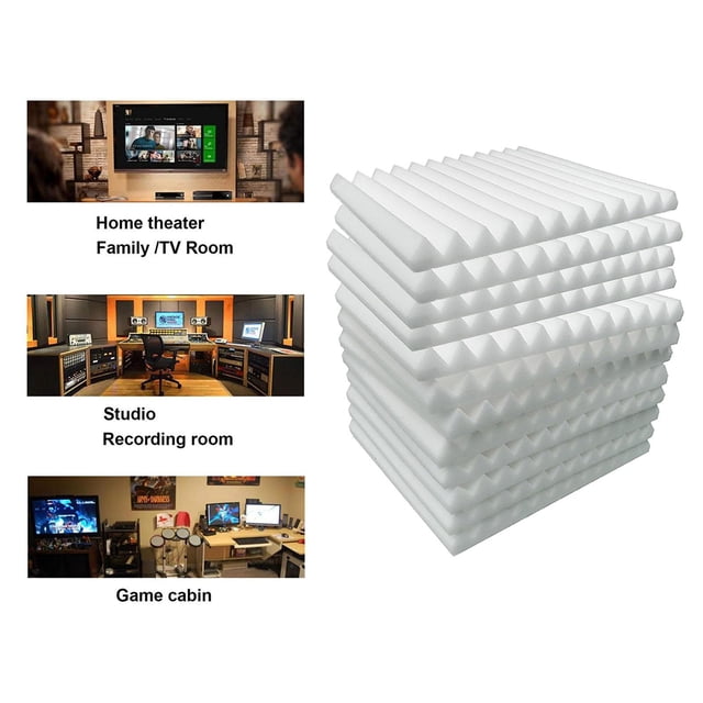 Panneau Acoustique de Studio pour Bureau, Insonorisation, Rembourrage, Cale, Enregistrement, Usage, Blanc