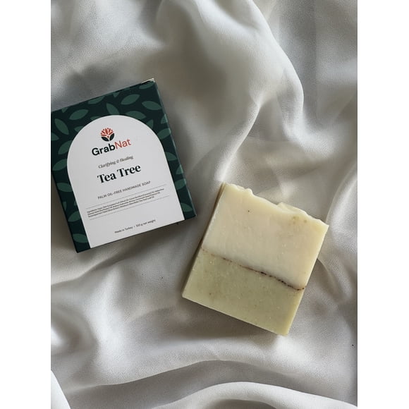 4-Pack Tea Tree Soap | Handmade, All-Natural, Cold-Processed | Made with Tea Tree Oil | Tea Tree Soap for Face & Body, Men & Women, All Skin Types (4 x 3.5 oz)