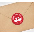 thumbnail image 3 of Darling Souvenir Round 45 Pcs Loving Swans Save The Date Stickers Personalized Bride Groom Names And Date Envelope Seals - Red, 3 of 4