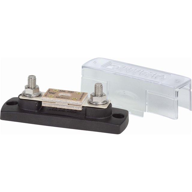 Blue Sea Bloc de Fusible 5005-BSS 32 Volts DC; 300 Amp; Utilise Fusible ANL; avec Couvercle de Protection