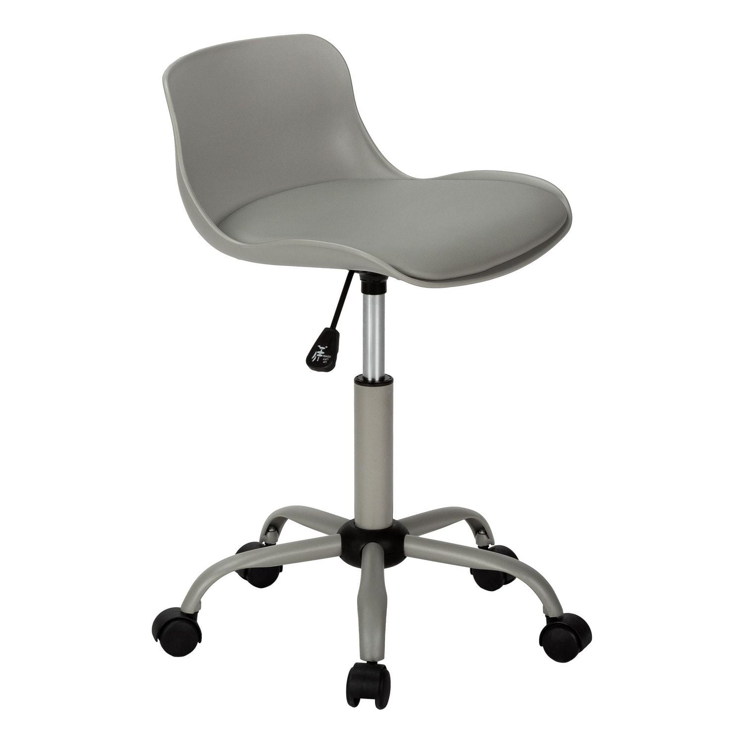 Monarch Specialties Office Chair, Adjustable Height, Swivel, Ergonomic, Computer Desk, Work, Juvenile, Metal, Pu Leather Look, Grey, Contemporary, Modern