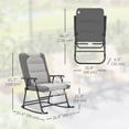 thumbnail image 3 of Outsunny Ensemble de 2 Chaises à Bascule Pliables de Patio, Gris Pâle, 3 of 10