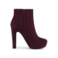 thumbnail image 3 of Unique Bargains Bottines à Talon Bloc Haut pour Femmes à Bout Rond avec Fermeture Éclair Latérale, 3 of 8