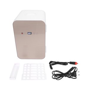 Réfrigérateur portatif, 8L Réfrigérateur Or EU Connecteur 220V Réfrigérateur de voiture Design entièrement fermé pour la maison pour le voyage