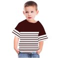 thumbnail image 4 of Zwiiyzr T-Shirt Rayé 2025 pour Enfants Col Rond Manches Courtes pour Garçons Filles Rouge-11-12 Ans, 4 of 6