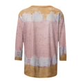 thumbnail image 5 of Pompotops T-shirt Imprimé Mode Femme Mi-Longueur Manches 3/4 Chemisier Col Rond Manches Décontractées, 5 of 5