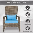 thumbnail image 4 of Outsunny Chaise Adirondack d'Extérieur en Rotin pour Foyer avec Coussin Bleu, 4 of 10