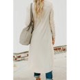 thumbnail image 3 of Women's Light Gray/Gray/Khaki/Apricot/Red Selected Button Down Pocketed High Low Cardigan, 3 of 9