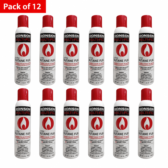 Ronson 5.82 Oz 165 G Multi-fill Ultra Butane Fuel (Pack of 12 Cans)