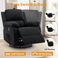 thumbnail image 3 of YSICK Small Swivel Rocker Recliner Chair for Small Spaces Linen for Living Room,Black, 3 of 6