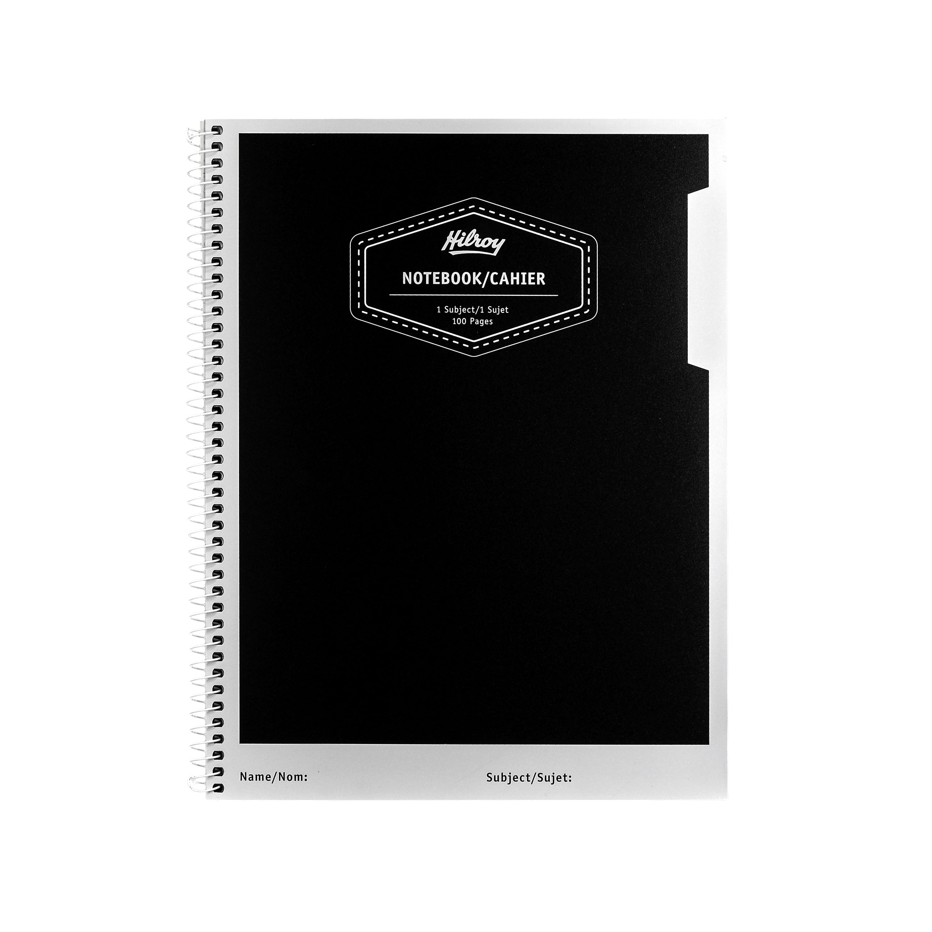 Hilroy® Core+ 1 Subject 100pg Poly Notebook, Black