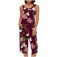 thumbnail image 1 of Kcodviy Ensemble Doux Sans Manches pour Femmes : Robe Débardeur et Pyjama pour Femmes, Haut et Pantalon Capri, Pyjama Pingouin pour Femmes avec Poche, Ensembles de Détente, Ensemble de Pyjama pour Femmes, Ensembles de Pyjama, 1 of 7