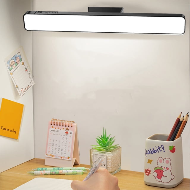 Rechargeable Magnetic Desk Lamp 3 Color Temperatures Dimmable Eye-Care Light USB Powered Wireless Adjustable Angle for Home Office Study Kitchen Cabinet Closet Stairs Lighting