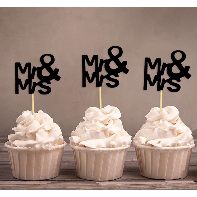 Darling Souvenir Wedding Cupcake Toppers Party Dessert Decorations - Pack Of 40