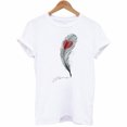 thumbnail image 3 of LSLJS T-Shirts pour Femmes Mode Femmes T-Shirt à Manches Courtes Imprimé Plume Haut Décontracté Tee Blouse, 3 of 3