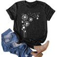 thumbnail image 2 of Women Plus Size Print Round Neck Short Sleeved T-shirt Blouse Tops, 2 of 7