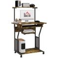 thumbnail image 1 of HOMCOM 32" Computer Desk Mobile Home Office Desk with Keyboard Tray Shelf, 1 of 10