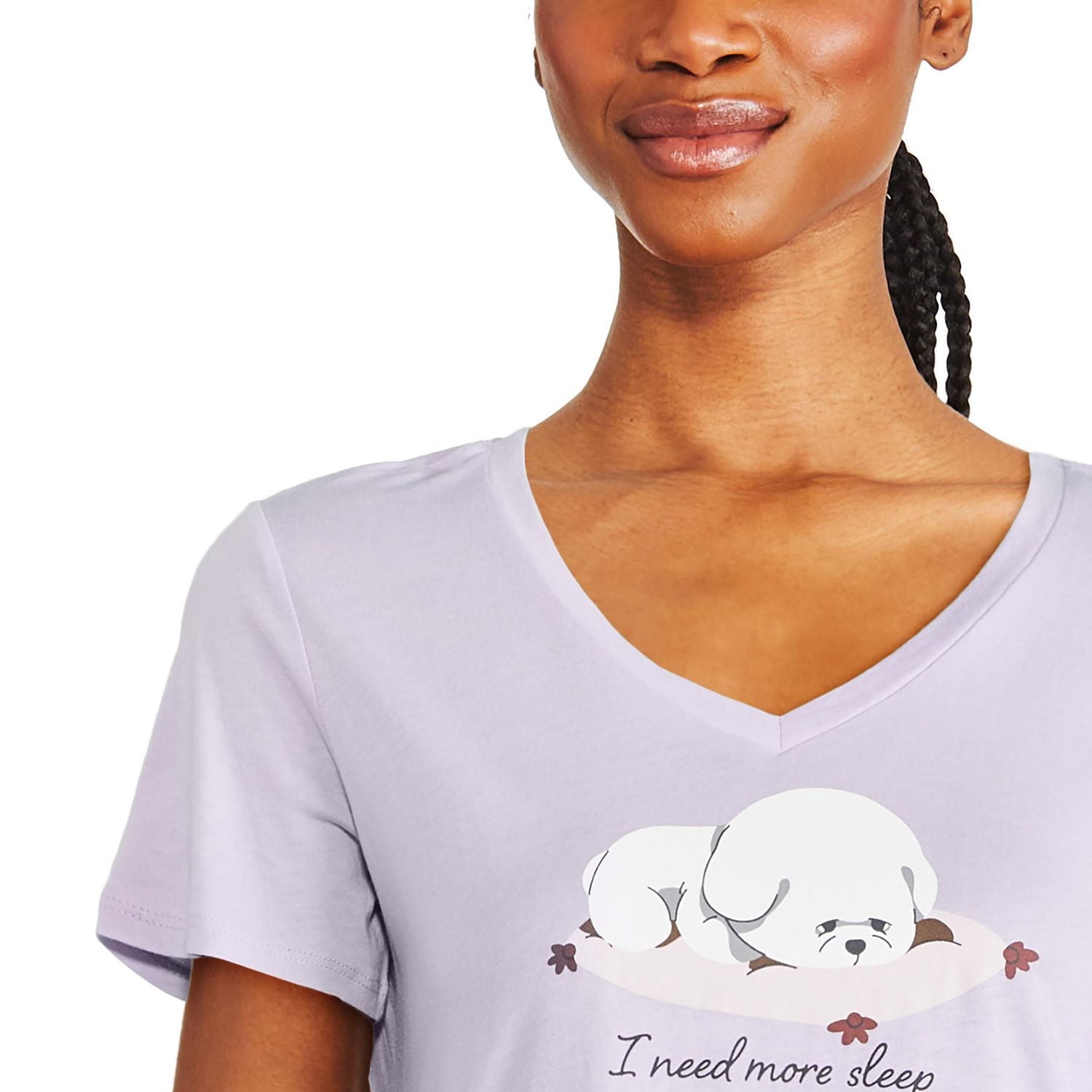 T-shirt de nuit avec encolure en V George pour femmes
