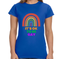 thumbnail image 1 of It's OK to Be Gay Equality Human Rights LGBT Pride Flag Gay Womens T Shirts, 1 of 6