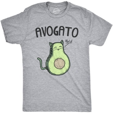 Crazy Dog T-Shirts Mens Avogato Funny T Shirt Avocado Cat Tee Cute Cat Face Graphic Novelty Humor