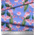 thumbnail image 3 of Soimoi Silk Fabric Floral & Peacock Bird Decor Fabric Printed Yard 42 Inch Wide, 3 of 3
