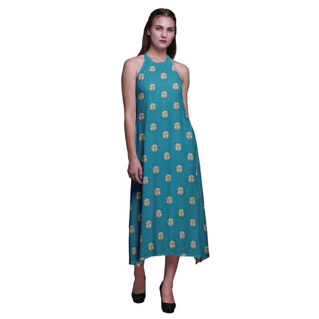 Bimba Robe Dos Nu pour Femmes, Col Licou, Tenue de Plage, Vacances d'Été, Très Petit